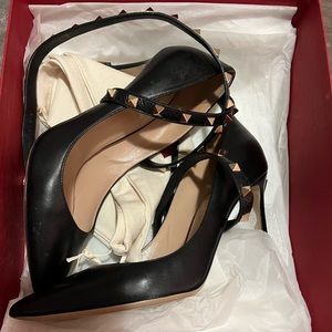 Valentino Ankle Strap Rock Stud Pumps Size 39